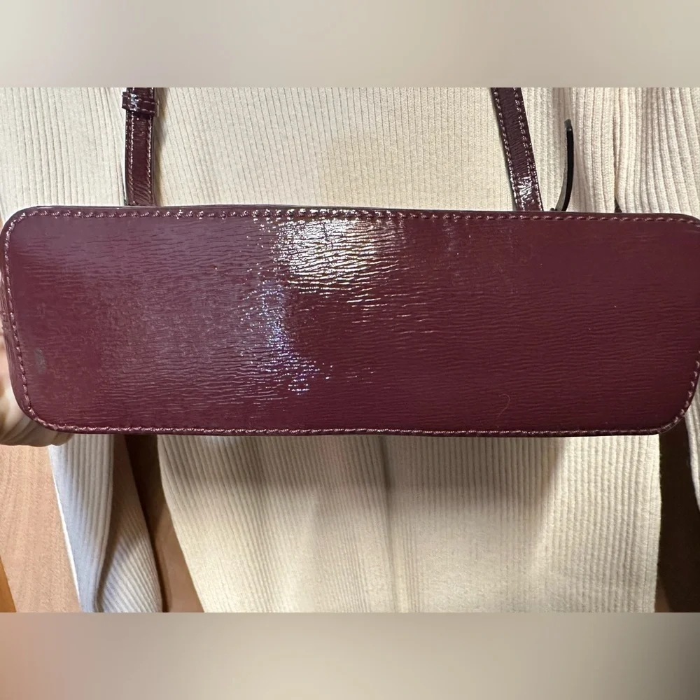 kate spade Burgundy Saffiano Patent Leather Crossbody and Shoulder Bag ♠️